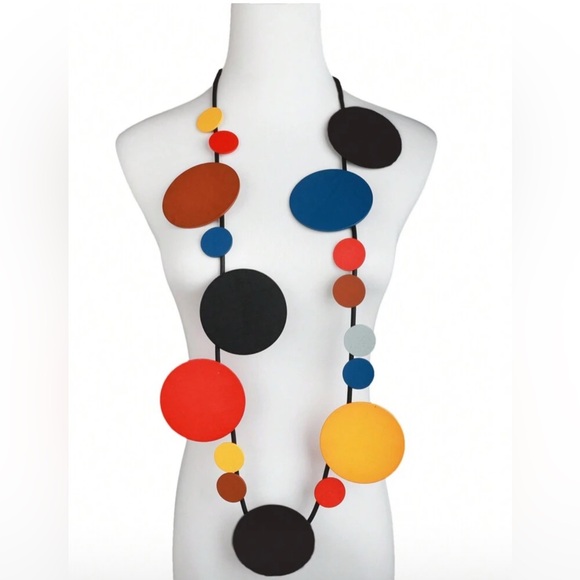Bohemian Colorful Geometric Necklace 42$